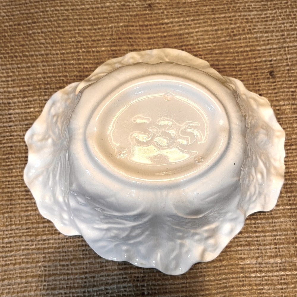 Vintage Mirimar of California Ceramic Cabbage Bowl & Leaf Set White 334 & 335 - Picture 13 of 14